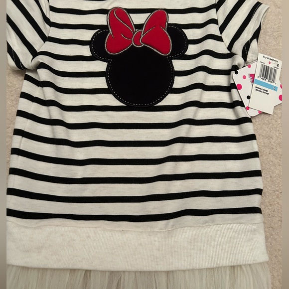 Disney Junior Minnie Short Sleeve Tee Black Red White - Picture 2 of 4